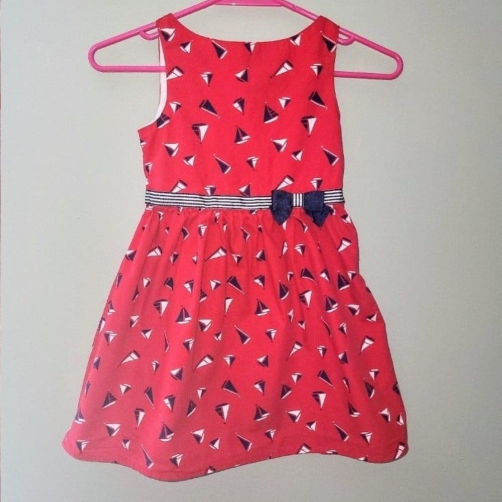 Nautica Red and Blue Sleeveless Sundress Crew Neck